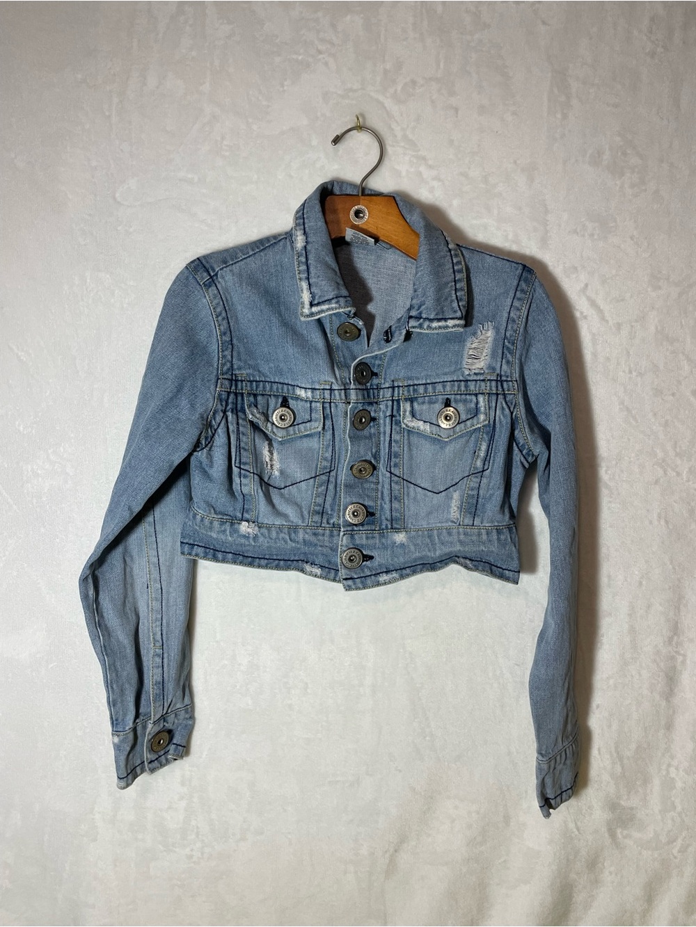 Vintage Y2K Z. Cavaricci Light Blue Cropped Denim Jacket